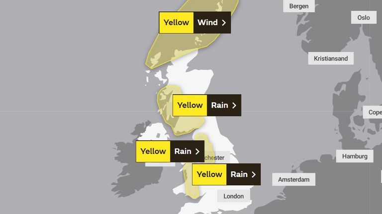 Wetterwarnungen vorhanden. </aside>. Bild: Met Office <p>Die Temperaturen in Cardiff und Belfast werden voraussichtlich 13 ° C (55,4 ° F), London 12 ° C (53,6 ° F) und Edinburgh 11 ° C (51,8 ° F) erreichen.</p><p>Die britischen Umweltbehörden haben mehr als 140 Hochwasserwarnungen herausgegeben, die durch bereits gesättigte Böden verursacht wurden, die sich auf noch mehr Regengüsse vorbereiten.</p><p>In England hat Dorset 29 Warnungen zusammengefasst, wobei den Menschen gesagt wird, dass sie mit Überschwemmungen rechnen müssen, während 90 weitere im ganzen Land verteilt sind.</p><p>In Wales gibt es 20 Hochwasserwarnungen, in Schottland fünf.</p> <br><aside>Vieles Zeit soll aber sein. Rehberg ist ratsam, im Alleingang in so einer unglücklichen Lage bei mehreren Dienstleistern nachzufragen und Ausgaben komparabel. Bild: Met Office